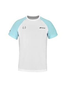 Camiseta Babolat Crew Neck Lebron Azul Claro Blanco