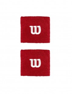 Muñequera Wilson Wristband Roja Logo Blanco